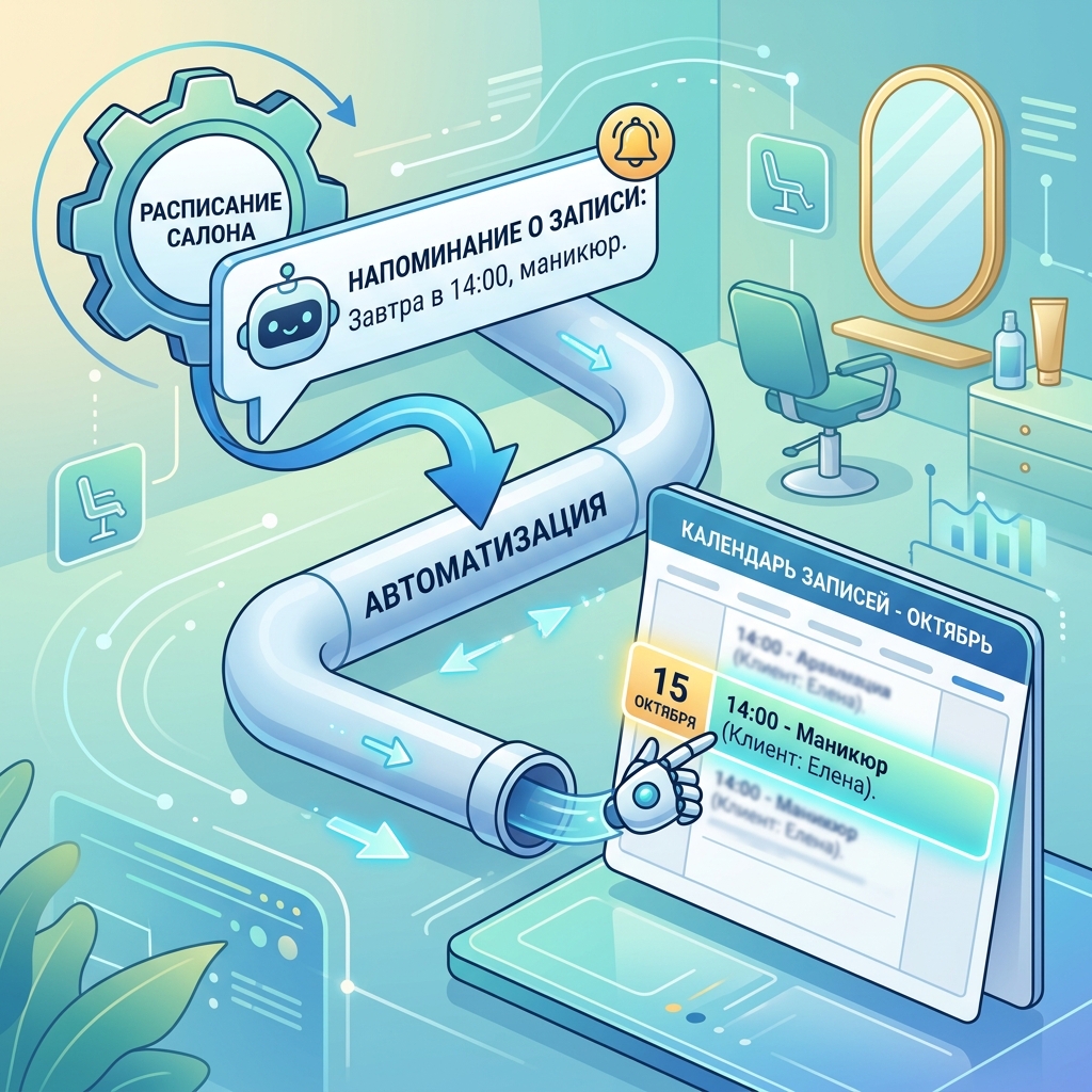 Автоматизация салона красоты — Telegram-бот и напоминания в Даксо